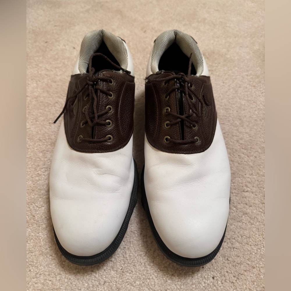 Footjoy Golf Shoes Classics Men Size 10 White & Brown Saddle
